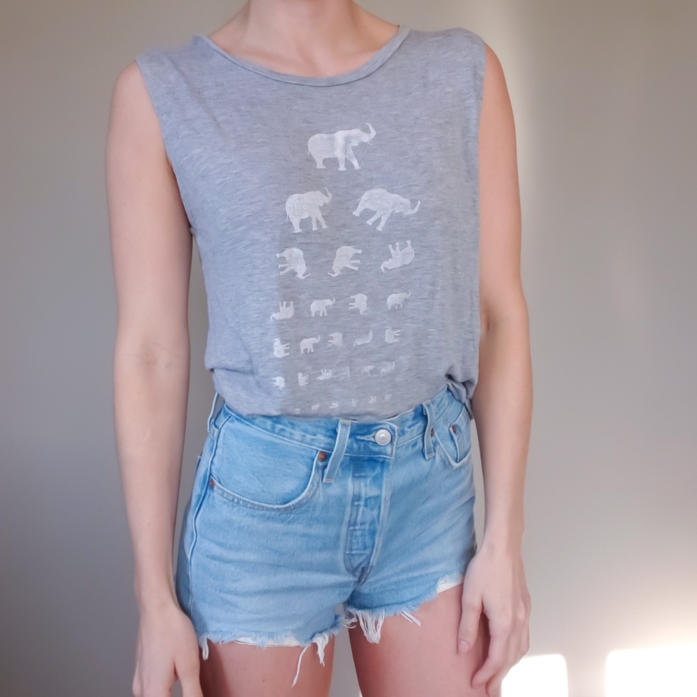 Sunset & Rose Sleeveless Elephant Muscle T-Shirt